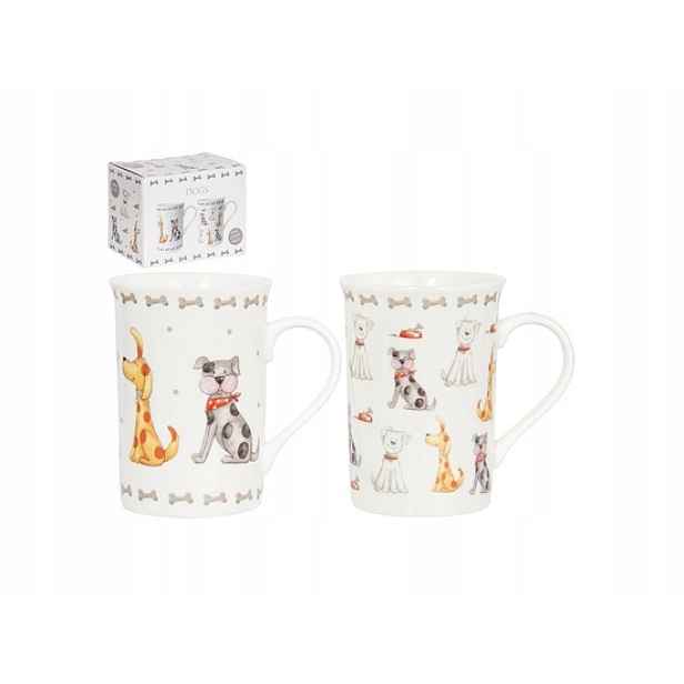 Porcelánové Hrníčky Faithful Friends Dogs: Psi a kostky Hrnek x 2 ks