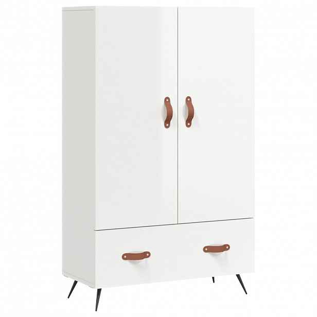vidaXL Skříň highboard lesklá bílá 69,5 x 31 x 115 cm kompozitní dřevo