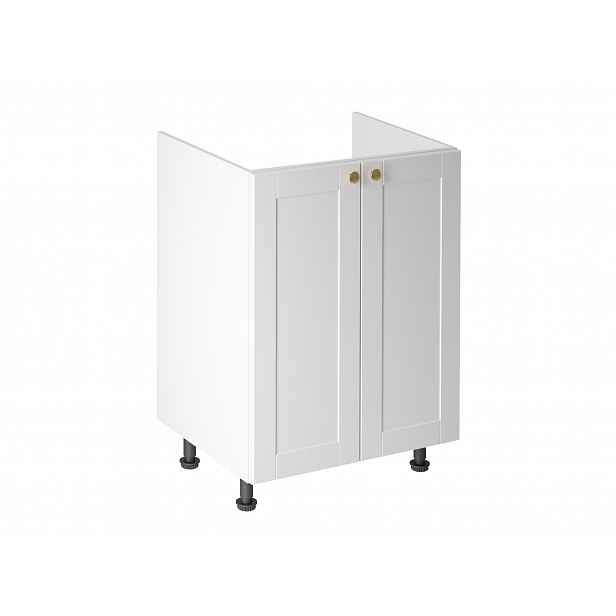 Dvoudveřová dřezová skříňka LUMEA - šířka 60 cm, bílá