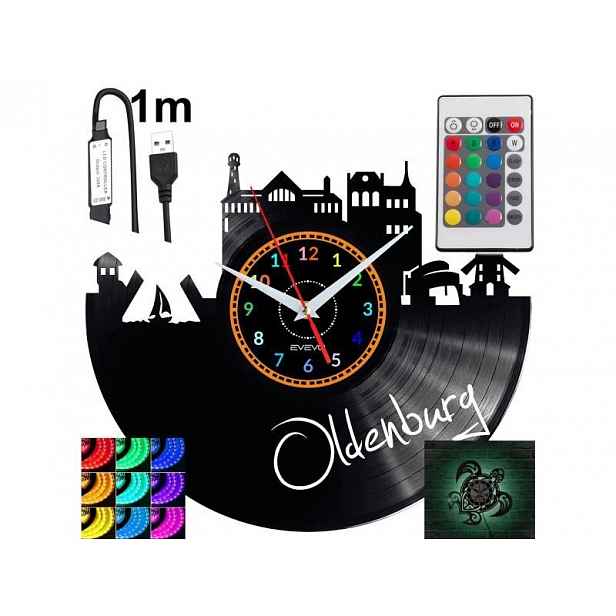 Oldenburg Dárek Originální dekorace do domu Hodiny z vinylové desky