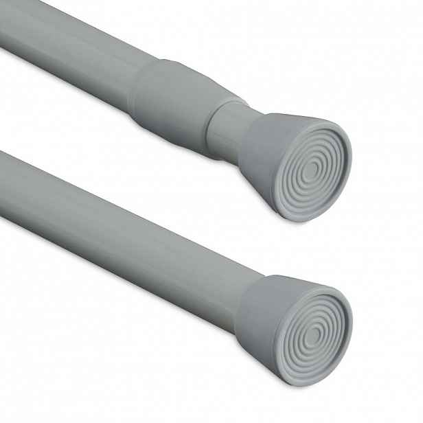 Relaxdays TELESKOPICKÁ TYČ Šedá nerezová ocel napínací 66-110 cm