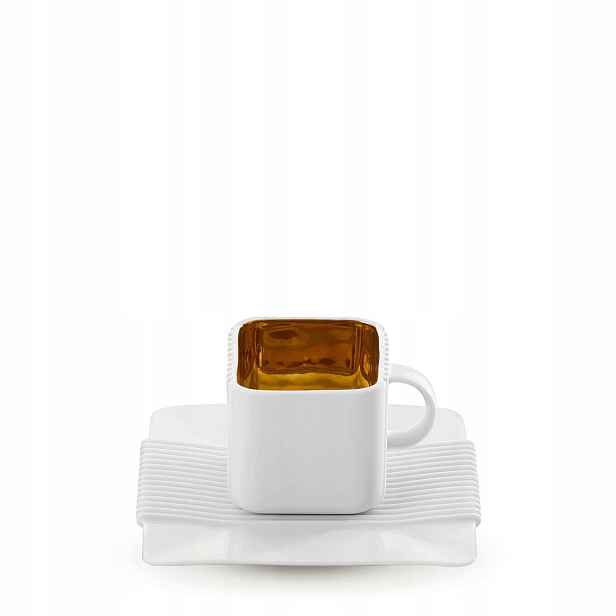 Šálek na espresso System bílý/zlatý střed Ćmielów
