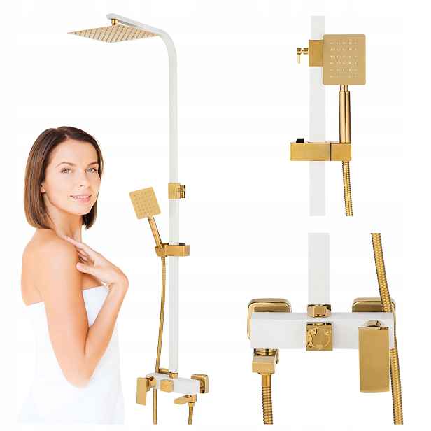 Sprchový Set Cubo 1067WG-TW Bílá/zlatá