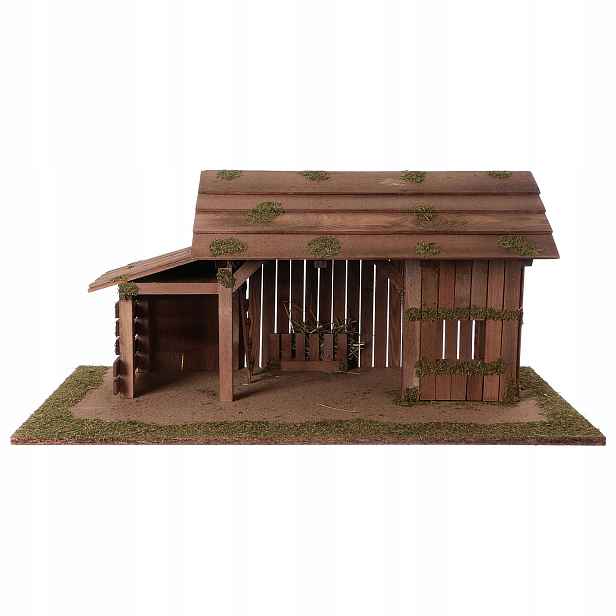 Vánoční Betlém *stajenka* 70x35x31 cm – pro postavy o výšce 14-15 cm