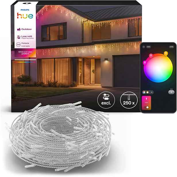 Vánoční Osvětlení Na Stromeček Led rampouchy 8,5 m Festavia Icicles Philips Hue Rozšíření