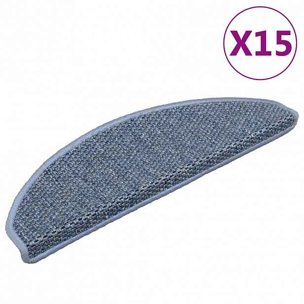 vidaXL Samolepící nášlapy na schody vzhled sisal 15 ks 65x21x4cm modré
