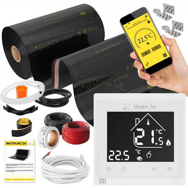 Set Fólie Vyhřívací Podložka Infračervená 12 m² 160 W