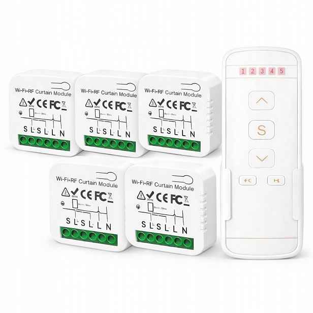 5x WiFi ovladač rolet 5kanálové dálkové ovládání Ovládání rolet