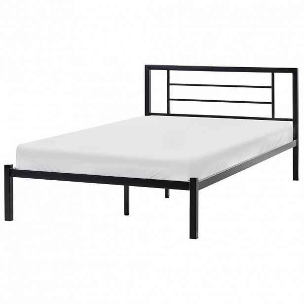 Beliani POSTEL s roštem 120/200 cm Černá Cusset