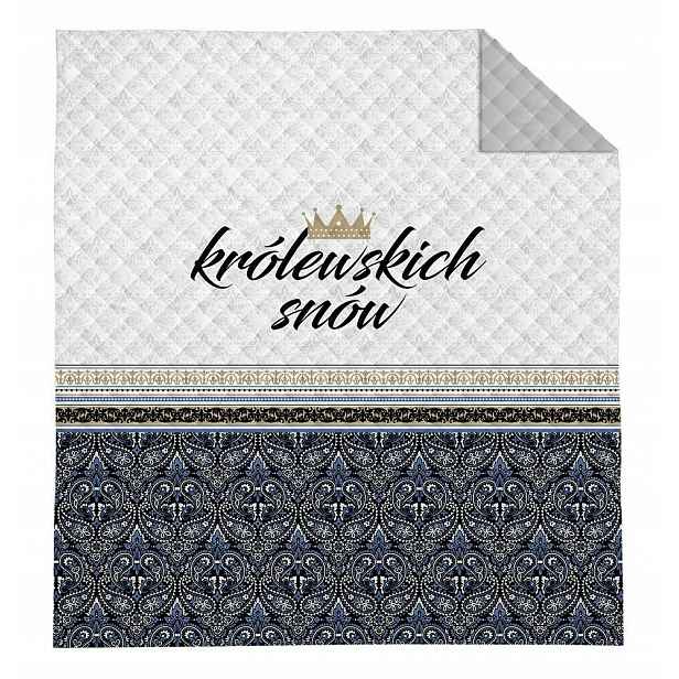 Přehoz na postel 220x240 Královských snů bílá šedá černá Bedspread