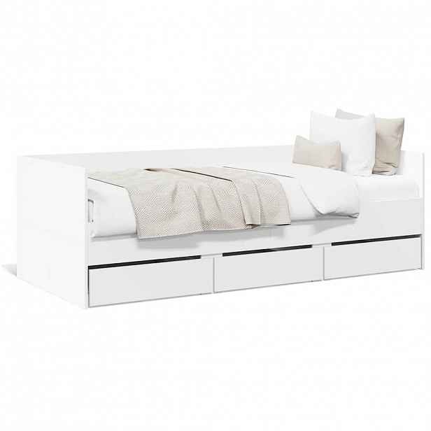 vidaXL Válenda se zásuvkami bez matrace bílá 75 x 190 cm