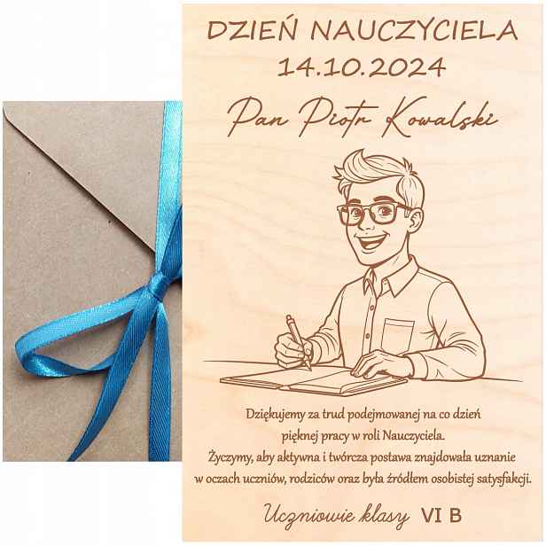Dárek Ke Dni Učitelů Dřevěná Kartička Poděkování Vychovateli