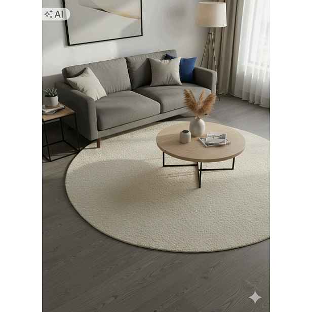 Koberec kulatý do obývacího pokoje 350 cm, vícebarevný, měkké štětiny, plyšový