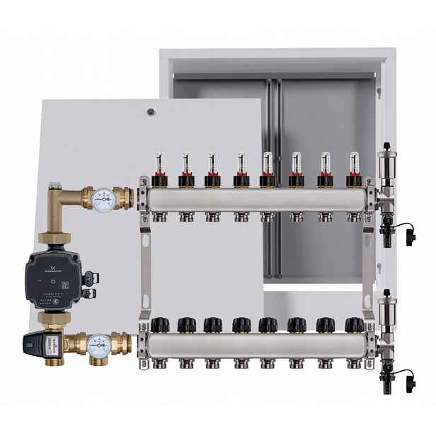 Nerezový rozdělovač pro podlahu 8, nástěnný box Pumpa Grundfos