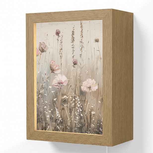 OnlyWow NÁSTĚNNÁ LAMPA Květiny - růžová - moderní - béžová 15x20 cm