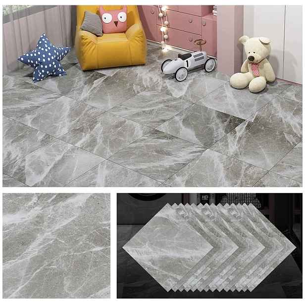 Samolepicí vinylové dlaždice světle šedý mramor Pvc podlaha 30x30 cm 1.44 m2