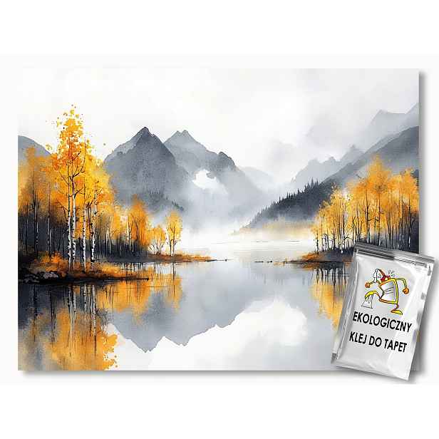 Fototapeta Flizelina Krajina Podzim Jezero Hory Stromy 416x254 130g