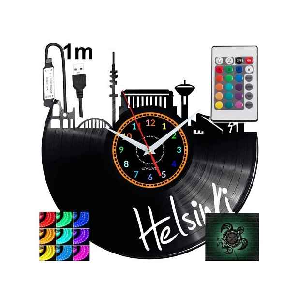Helsinky Dárek Originální dekorace do domu Hodiny z vinylové desky