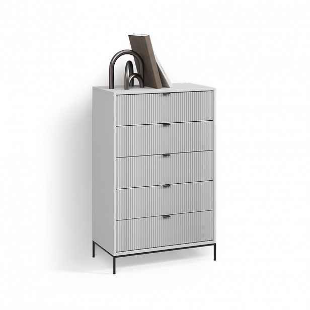 Livinity® KREDENC Aterno Šedá 76 x 120 cm s 5 zásuvkami