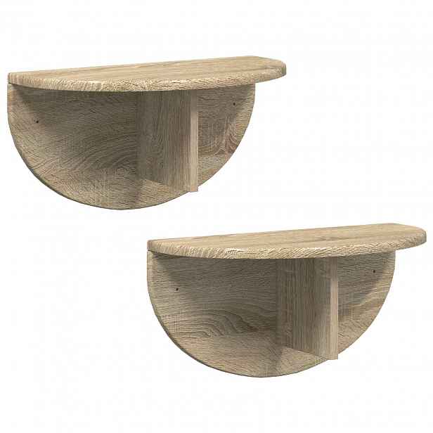 vidaXL Nástěnná polička 2 ks Sonoma dub 48 x 24 x 24 cm