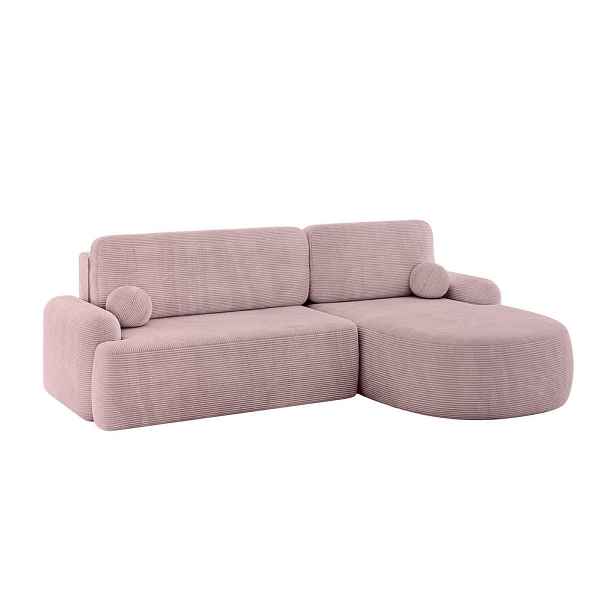 ALTDECOR ROHOVÁ SEDAČKA s funkcí spaní a úložným prostorem LIRA-L - 264x172x89 růžová