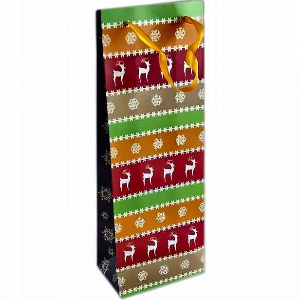 Dárková Taška na koňak 36x13 cm Vánoční mix vzorů 60 ks