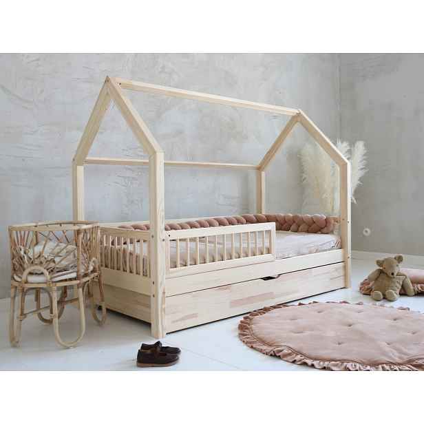 ELIS DESIGN Šuplík k domečkové posteli s plůtkem - úložný prostor barva: natur, varianta: 1 šuplík, rozměr lůžka: 90 x 160 cm