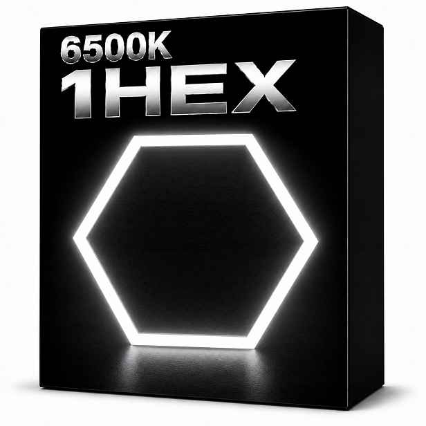 Jeden Led stropní hexagon, černý, 42W, 6500K, 92x79 Cm, auto studio