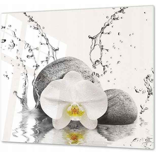 Kuchyňské prkénko na krájení, protiskluzové, tvrzené sklo 60x52 cm Orchidej