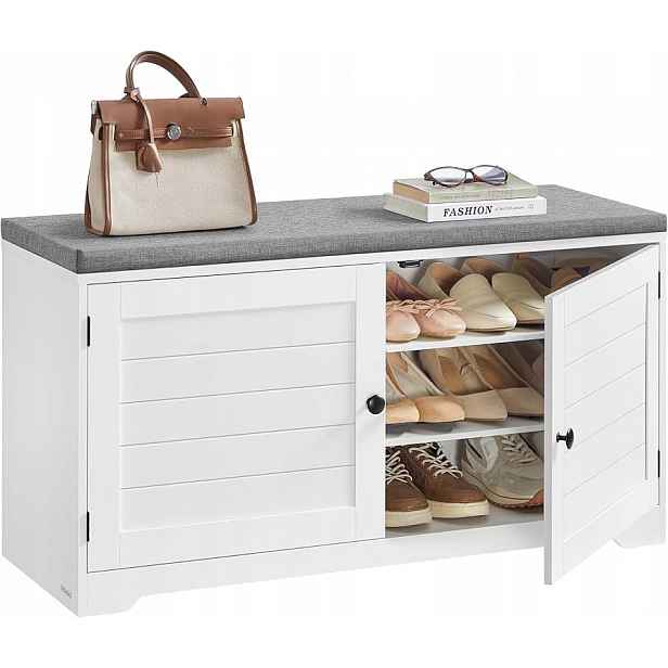 Lavička s úložným prostorem Songmics 101 x 52,5 x 35,5 cm šedá A297