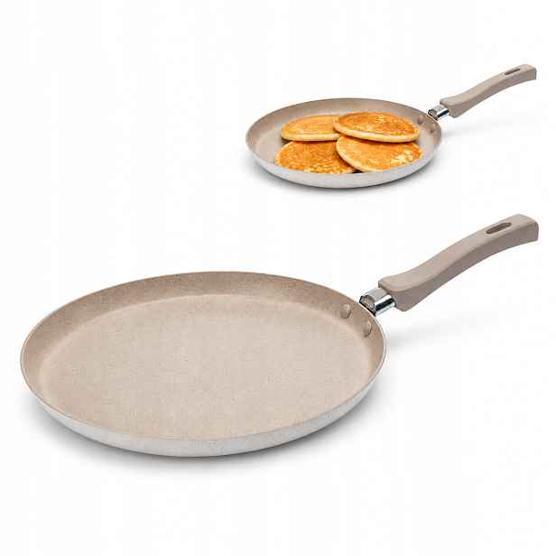 Nepřilnavá Pánev Na Palačinky 24 CM Indukce A Plyn Pancakes Béžová