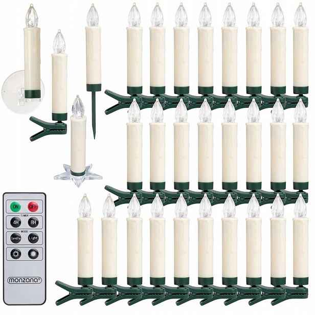 Osvětlení Vánočního Stromku 30 Led Dálkové Ovládání, Bílá Barva