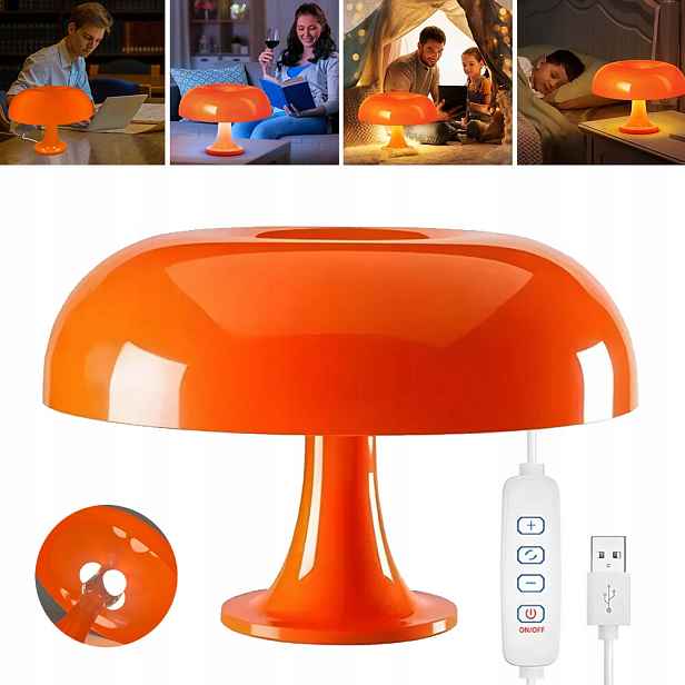 Stolní Houbová Lampa Se 3 Barevnými Teplotami Do Ložnice Obývacího Pokoje
