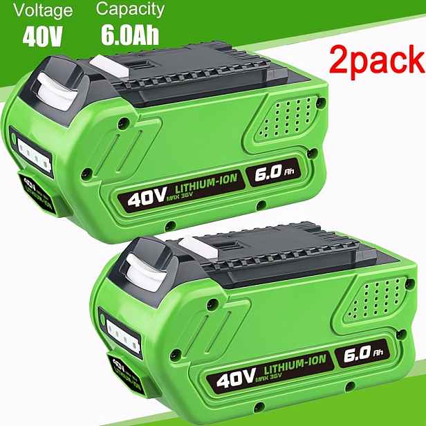 TEMU 2 balení 6.0Ah 40V 29462 lithiové baterie, náhrada za baterii , kompatibilní s 29252 20202 22262 25312 25322 GWL1820 20642 22272 27062 21242