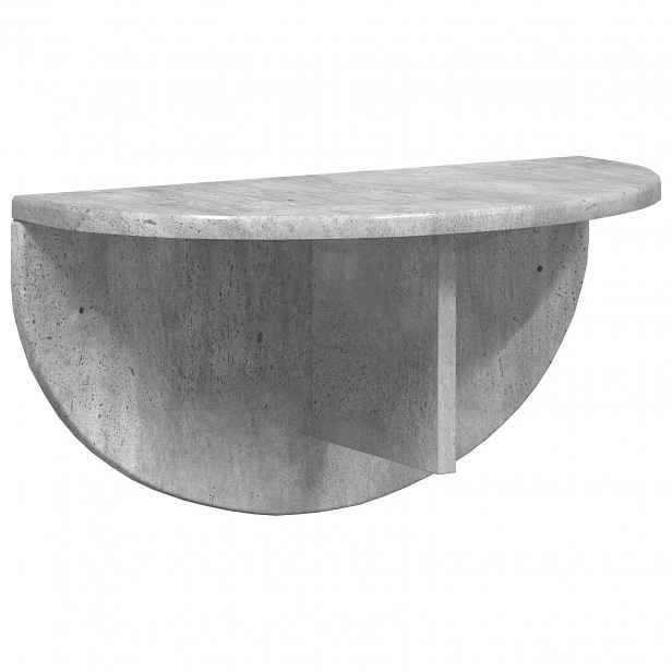 vidaXL Nástěnná polička Nástěnná montáž Betonově šedá 48 x 24 x 24 cm