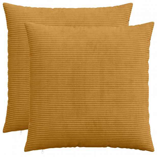 vidaXL Povlak na polštář 2 pcs HEERLEN Žlutá 55 x 55 cm manšestr