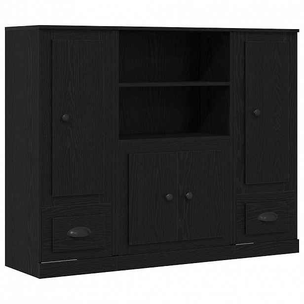 vidaXL Vysoká skříň Černý dub 132 x 35.5 x 103.5 cm Kompozitní dřevo