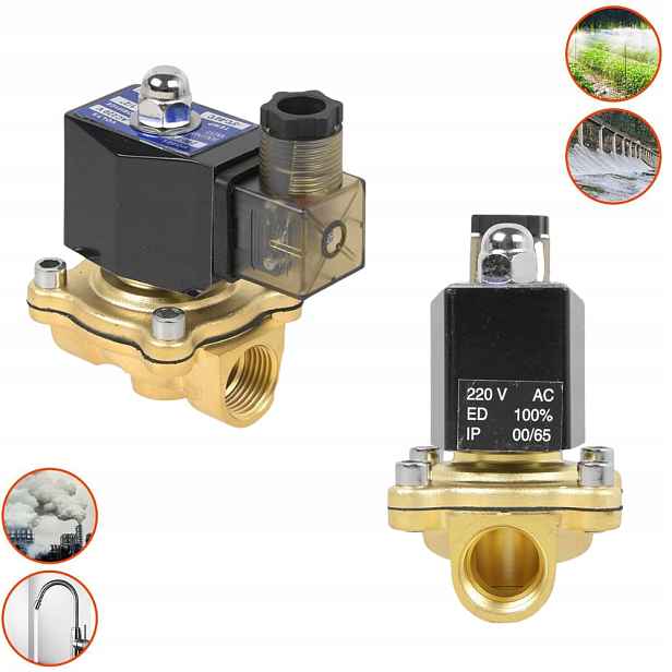 Elektromagnetický ventil 1/2 " Ac 230V Nc Uzavřený ve stavu Bezproudový