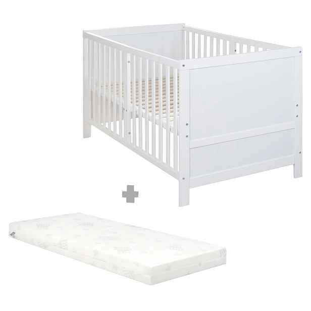 Bílá postýlka s nastavitelnou výškou 70x140 cm Easy Sleep – Roba