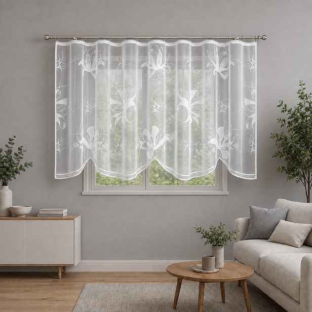 Dekorační žakárová záclona s řasící páskou PAULINA 145 bílá 300x145 cm MyBestHome