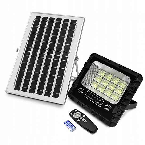 Solární Lampa 50W Halogen Led Samostatný Panel Premium