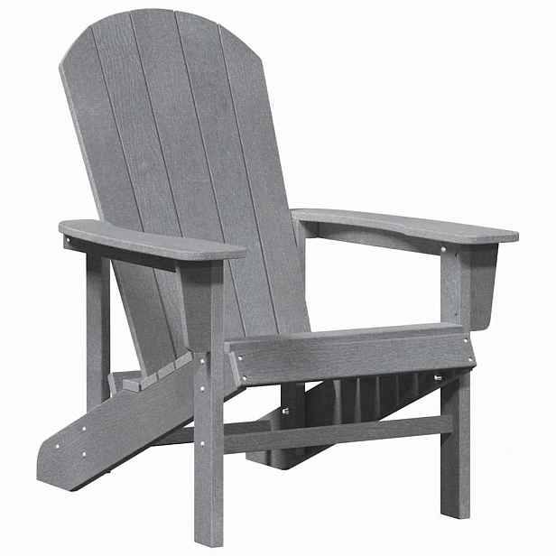 vidaXL Adirondack židle Světle šedá HDPE