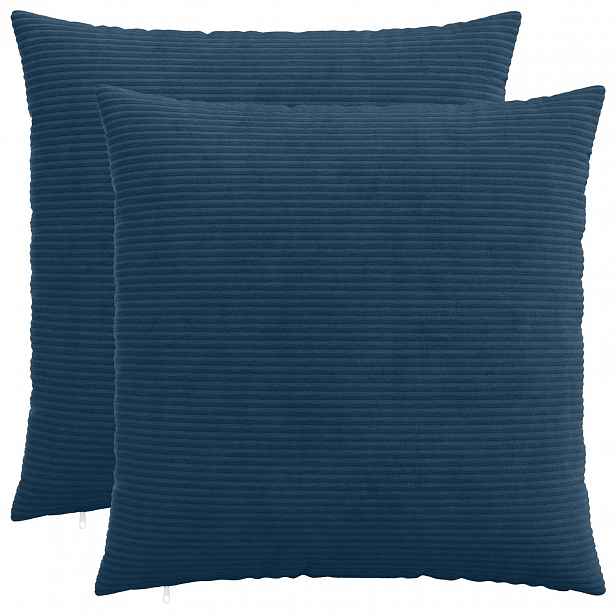 vidaXL Povlak na polštář 2 pcs HEERLEN Námořnická modrá 55 x 55 cm