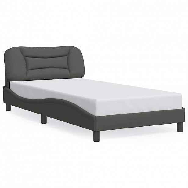vidaXL Rám postele bez matrace Hvar tmavě šedá 100 x 200 cm textil