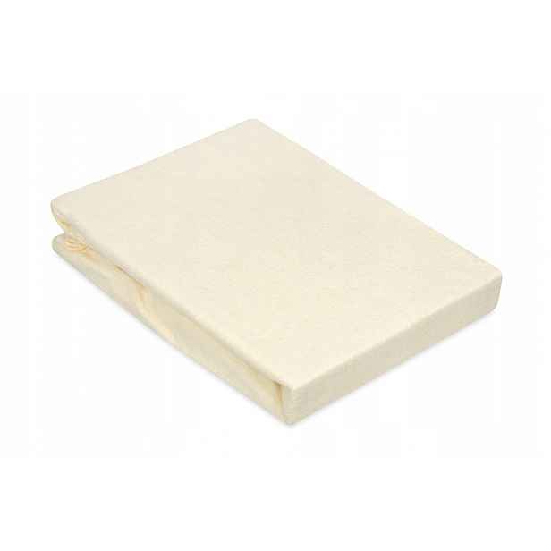 Froté prostěradlo s gumkou prémiové silné 160x200 ecru