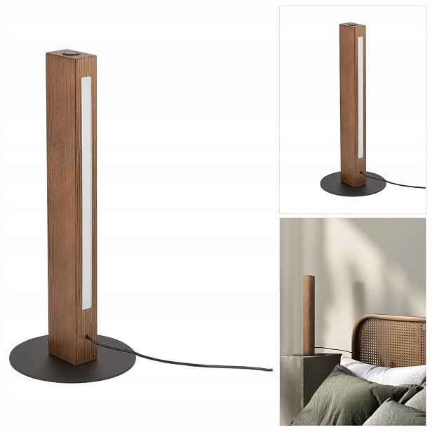 Hnědá stolní lampa Teo Led s ekologickým designem pro psací stůl Tk Lighting