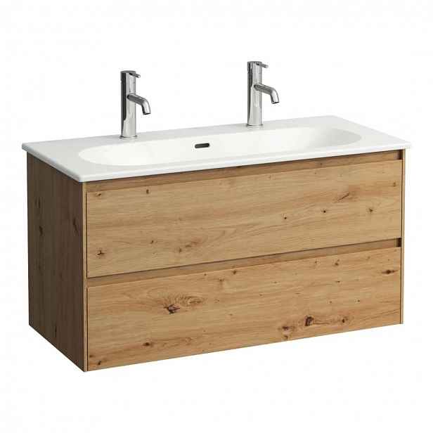 Laufen Lua - Skříňka s umyvadlem, 51x97x44 cm, 2 zásuvky, dub H8600882671071