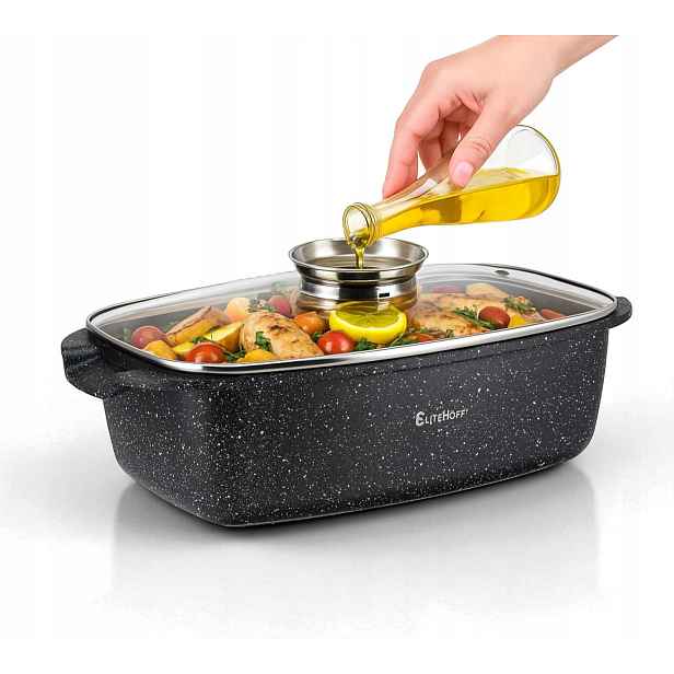 Robustní Pekáč 6,5 L Mramorová Indukce Víko Elitehoff 7051