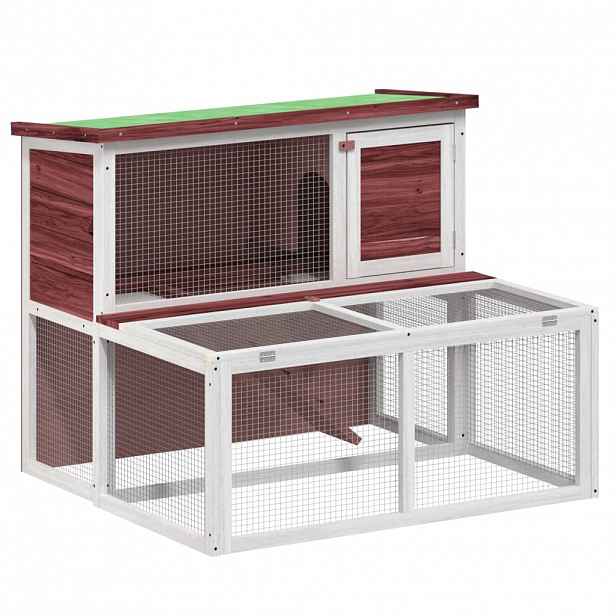 vidaXL Králíkárna moka 102 x 90 x 84,5 cm masivní borové dřevo