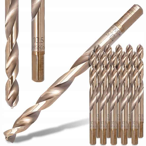 10x Vrtáky do kovu 10,5 mm Milwaukee Kobaltové Hss-g Nerezové oceli R6-P